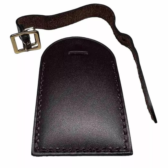 Louis Vuitton Leather Tag Bordeaux w/ HH Initials Stamped Maroon 🔥 - Picture 3 of 7